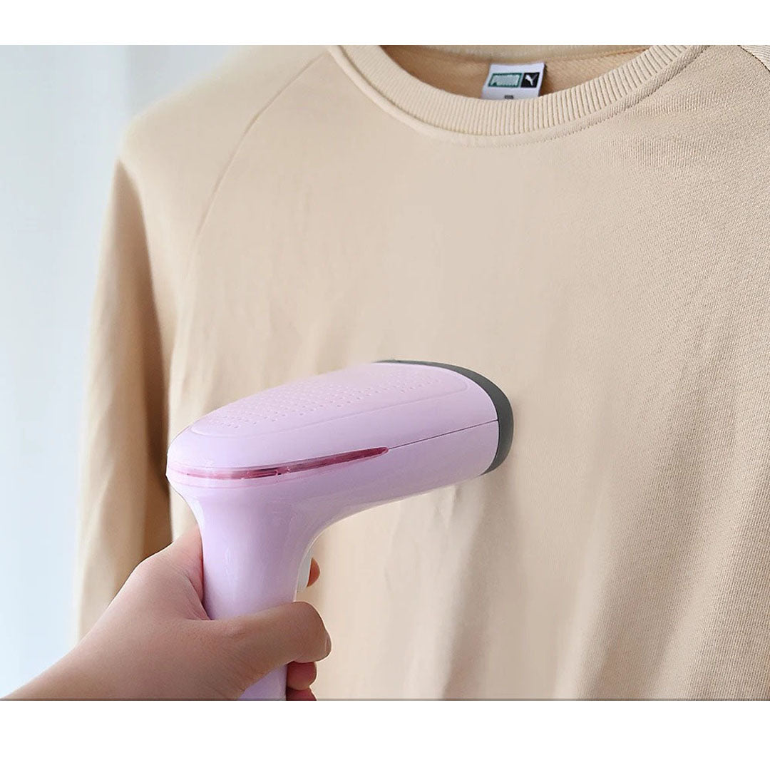 Plancha de vapor portátil rosa para planchado rápido en casa