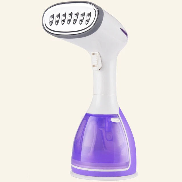 Plancha de vapor portátil lila con vapor rápido para ropa